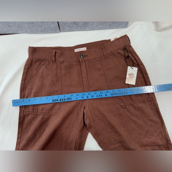 🌟🌟Sincerely Jules Women’s Linen Blend Casual Cargo Flare Pants - Brown 🌟🌟 - Picture 8 of 14